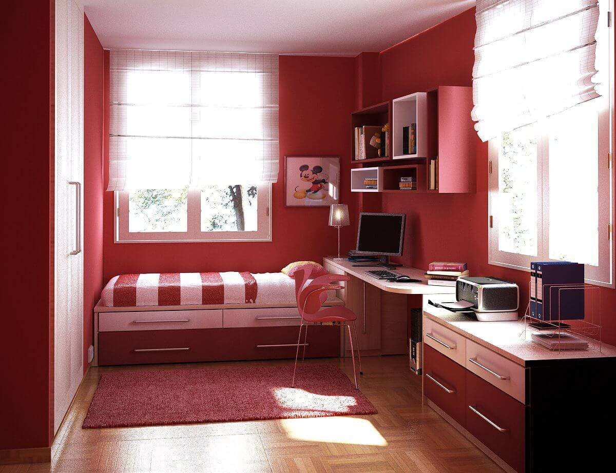 красная спальня фото