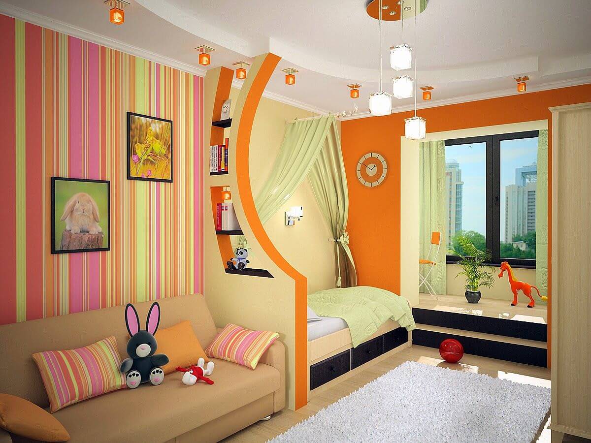 Дизайн интерьера маленькой спальни для ребенка