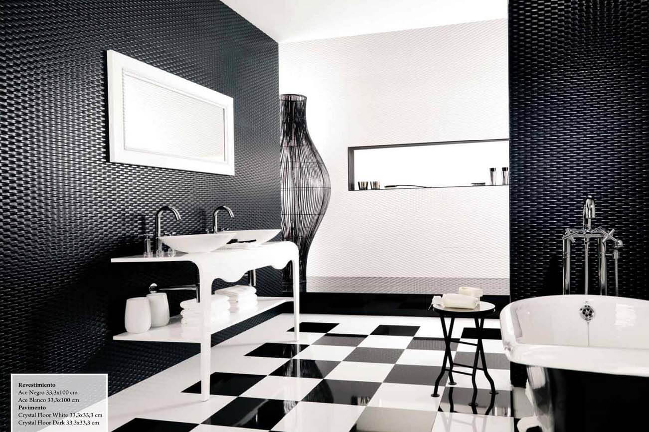 черно-белая ванная комната