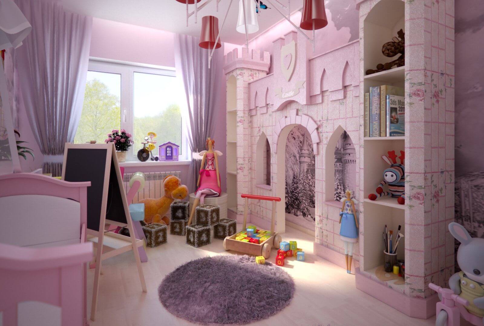 Детская комната для девочки с замком