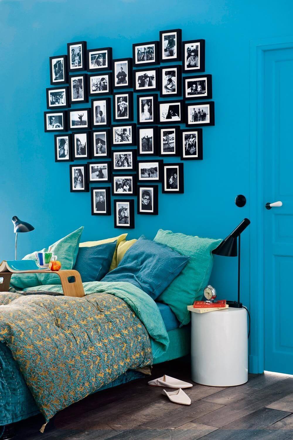 декорирование стен спальни с помощью фотографий