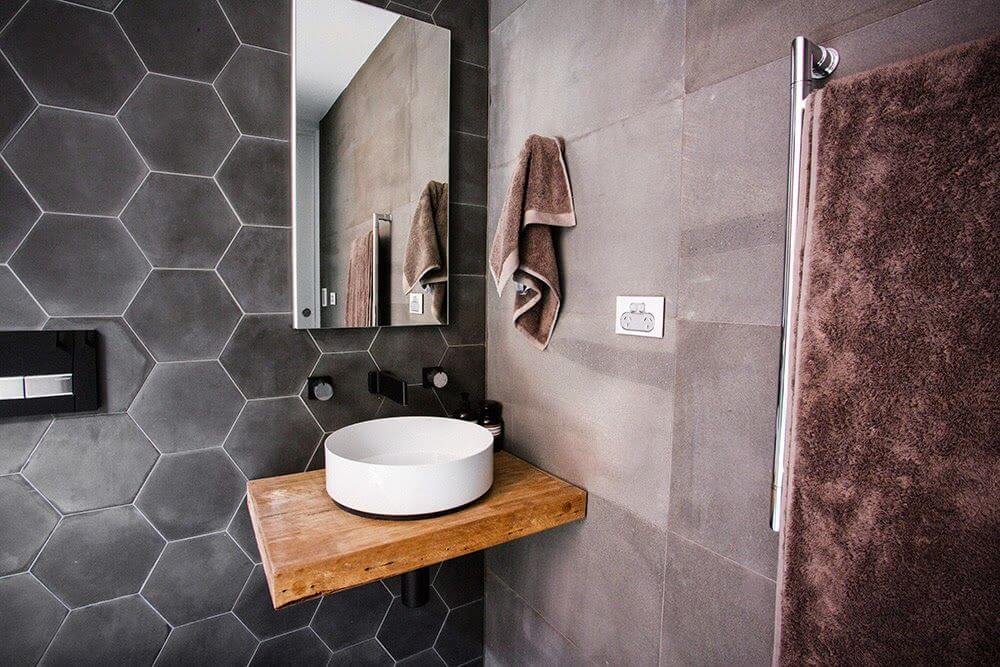 шестиугольный керамогранит для ванной комнаты 