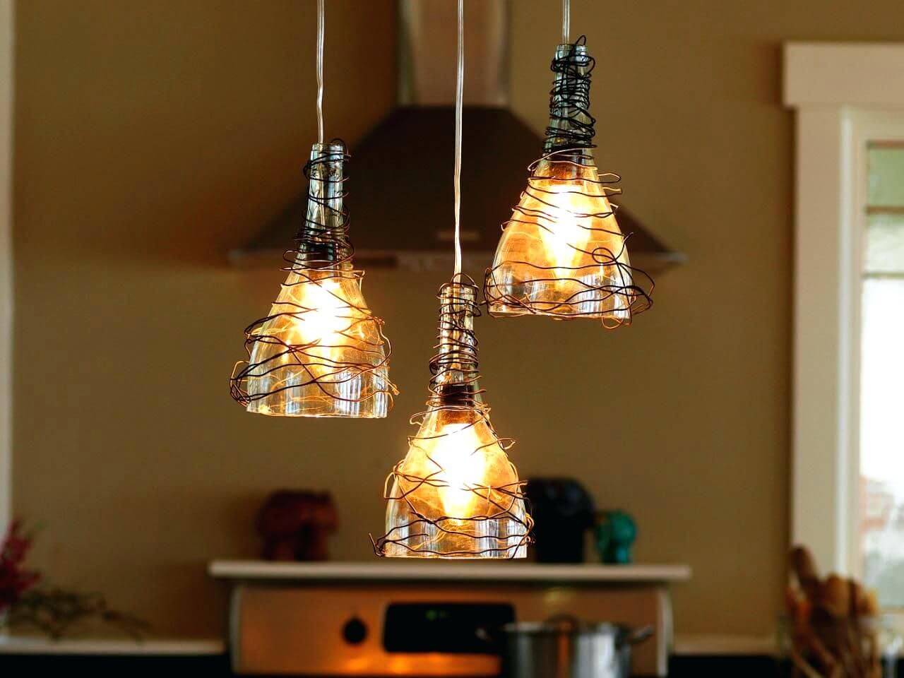 светильники из бутылок для кухни своими руками
