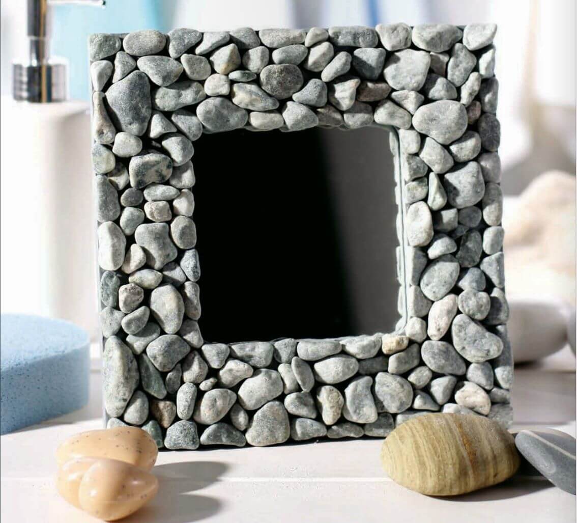 Рама для зеркала из камней своими руками фото