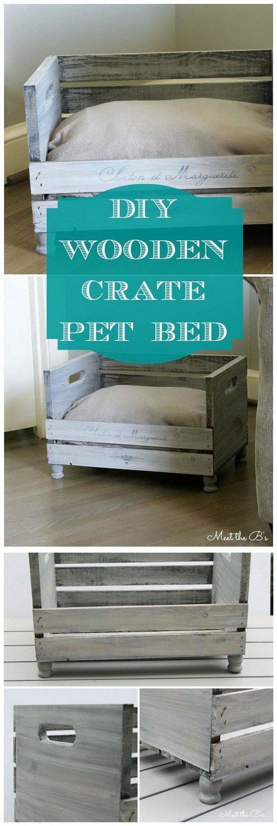 кровать для домашних животных из деревянных ящиков