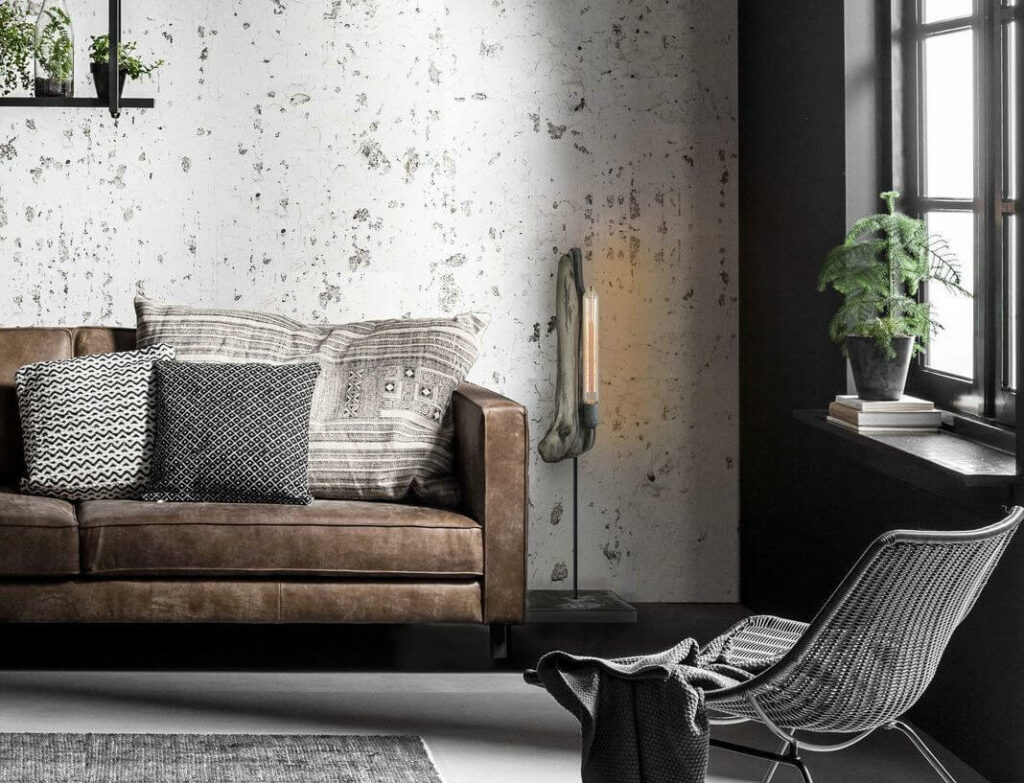 использование грубых текстур в интерьере