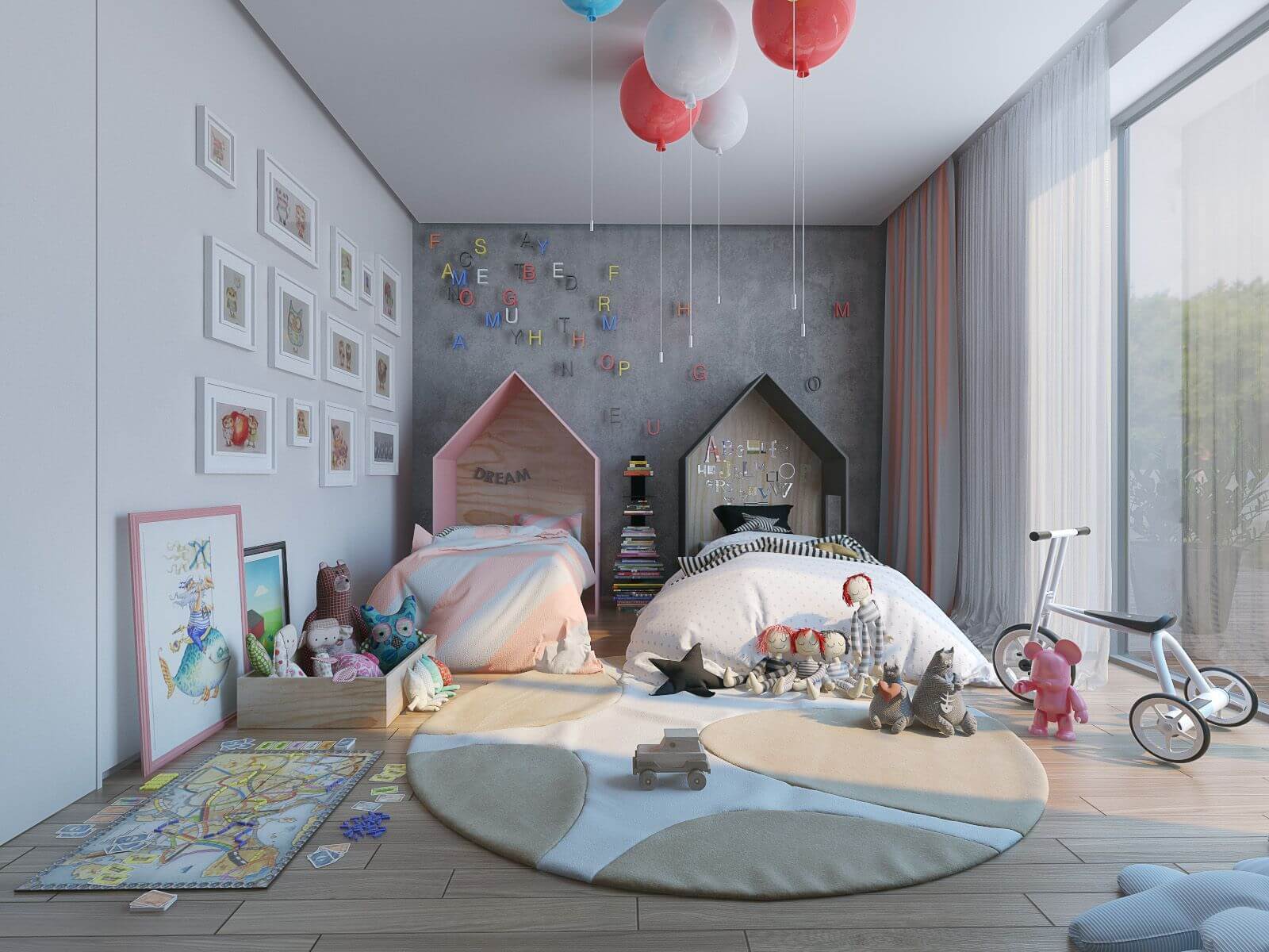стильная детская комната для двоих