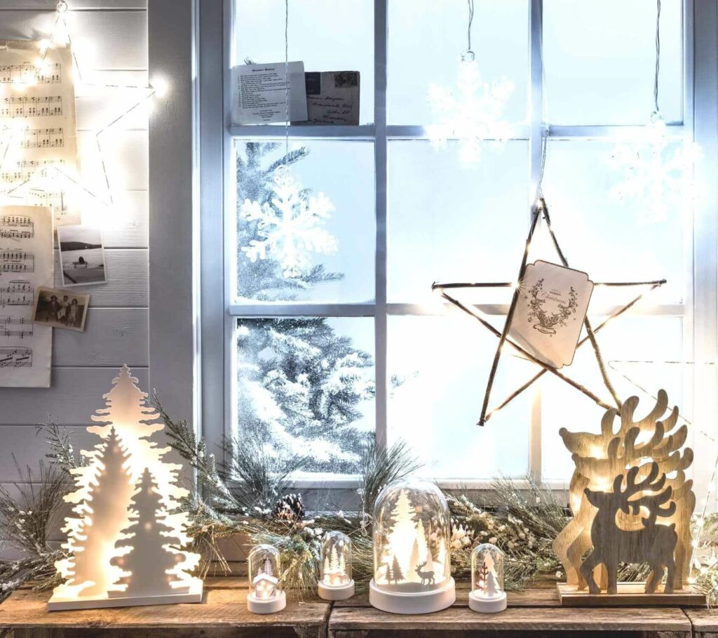 Украшаем окна к новому году