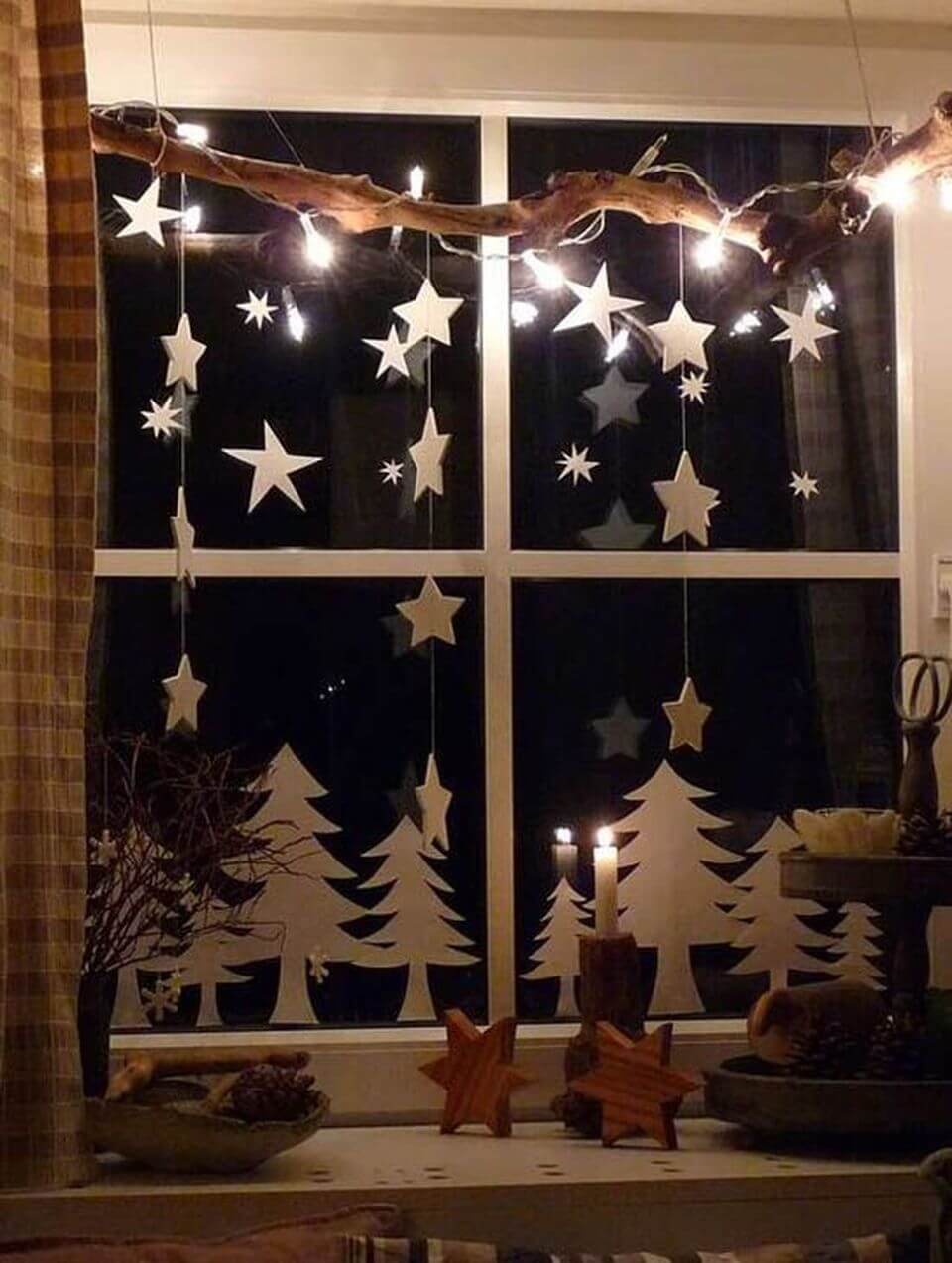 новогоднее украшение окна