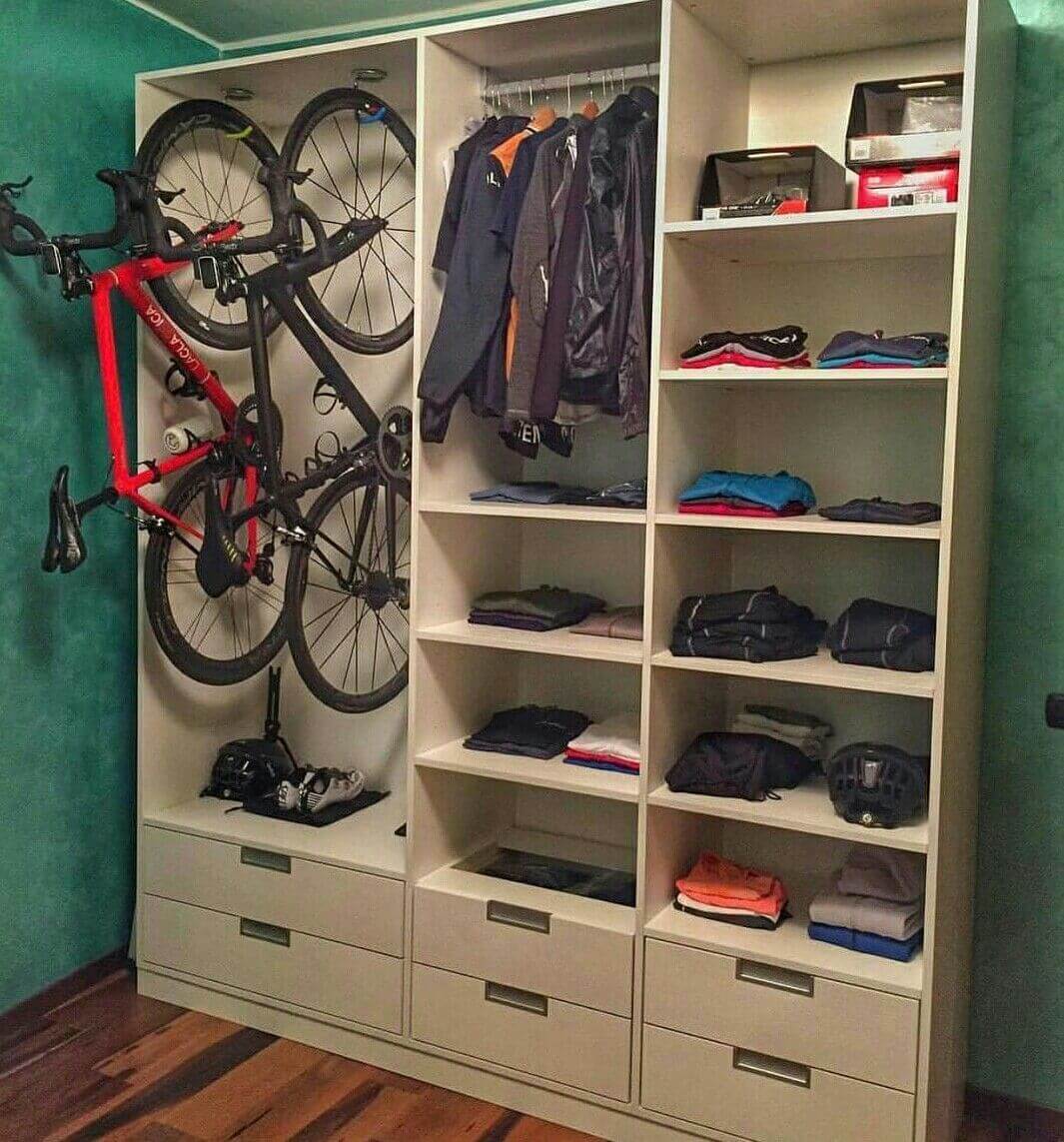 хранение велосипеда в шкафу
