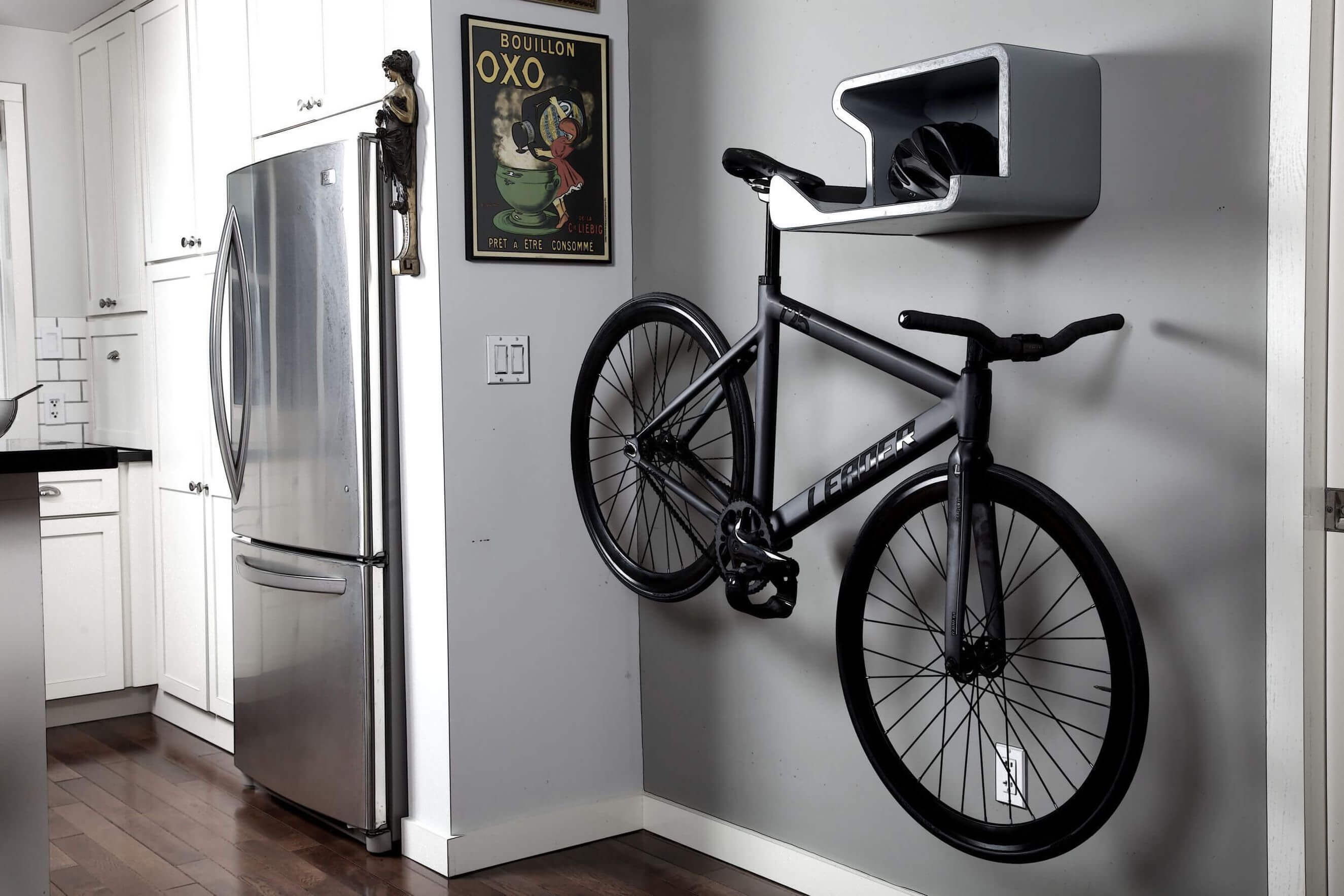 хранение велосипеда на стене