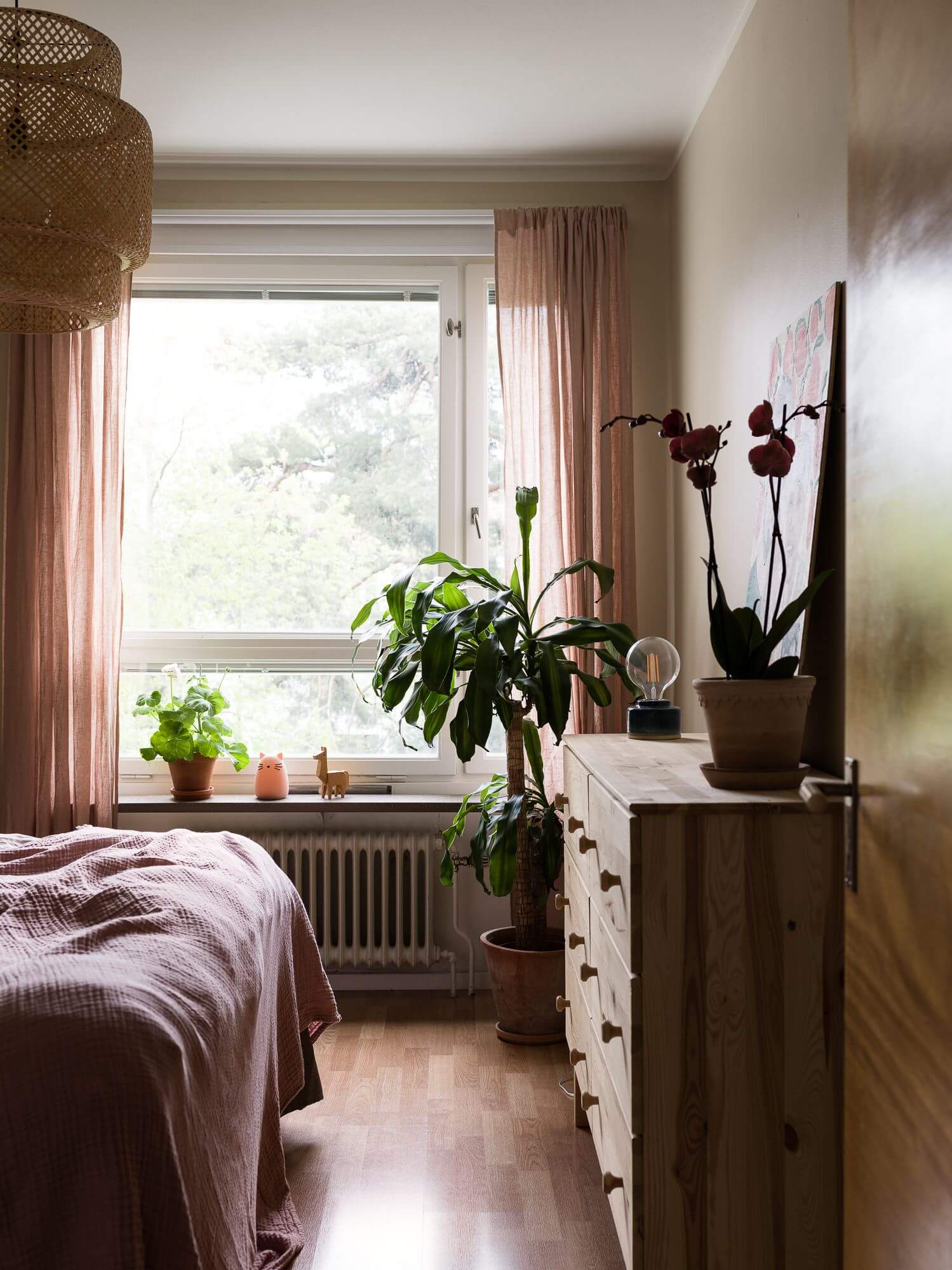 живые растения в спальне