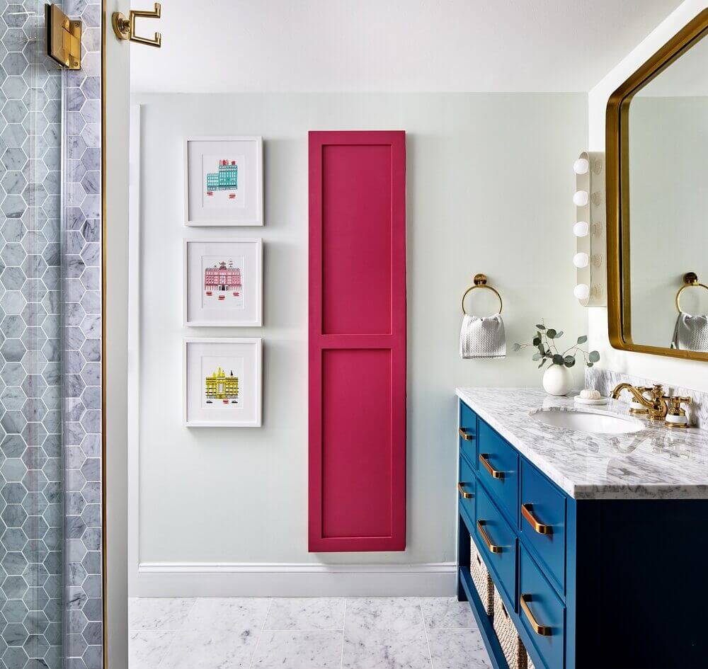 смелые цветовые сочетания в ванной комнате