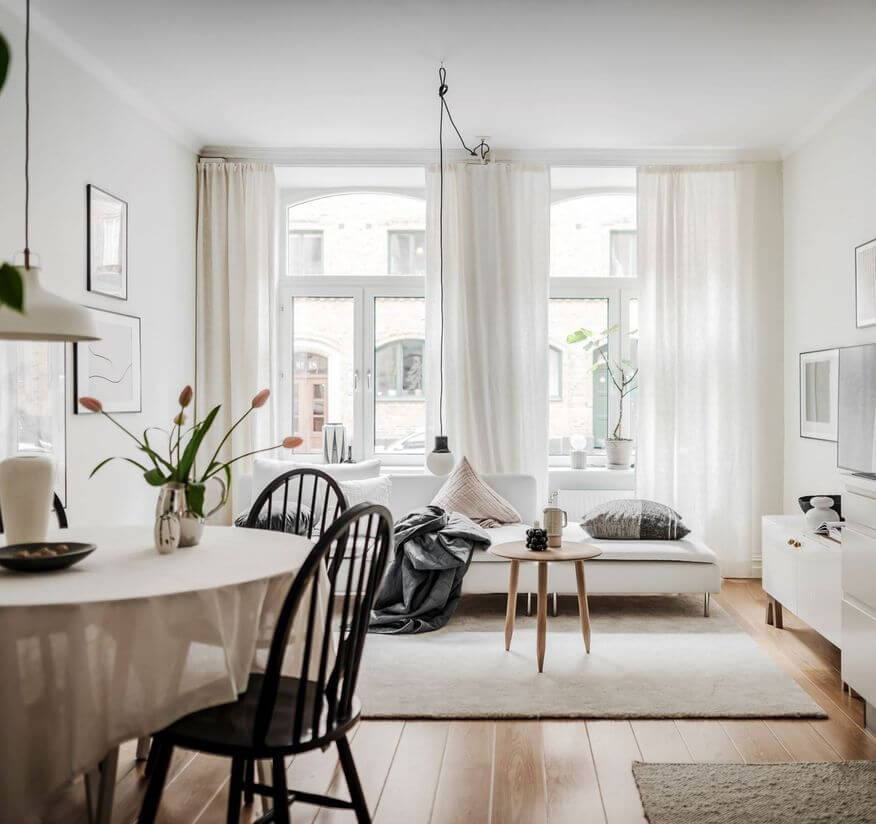 Дизайн узкой комнаты: 6 эффективных приемов и решений