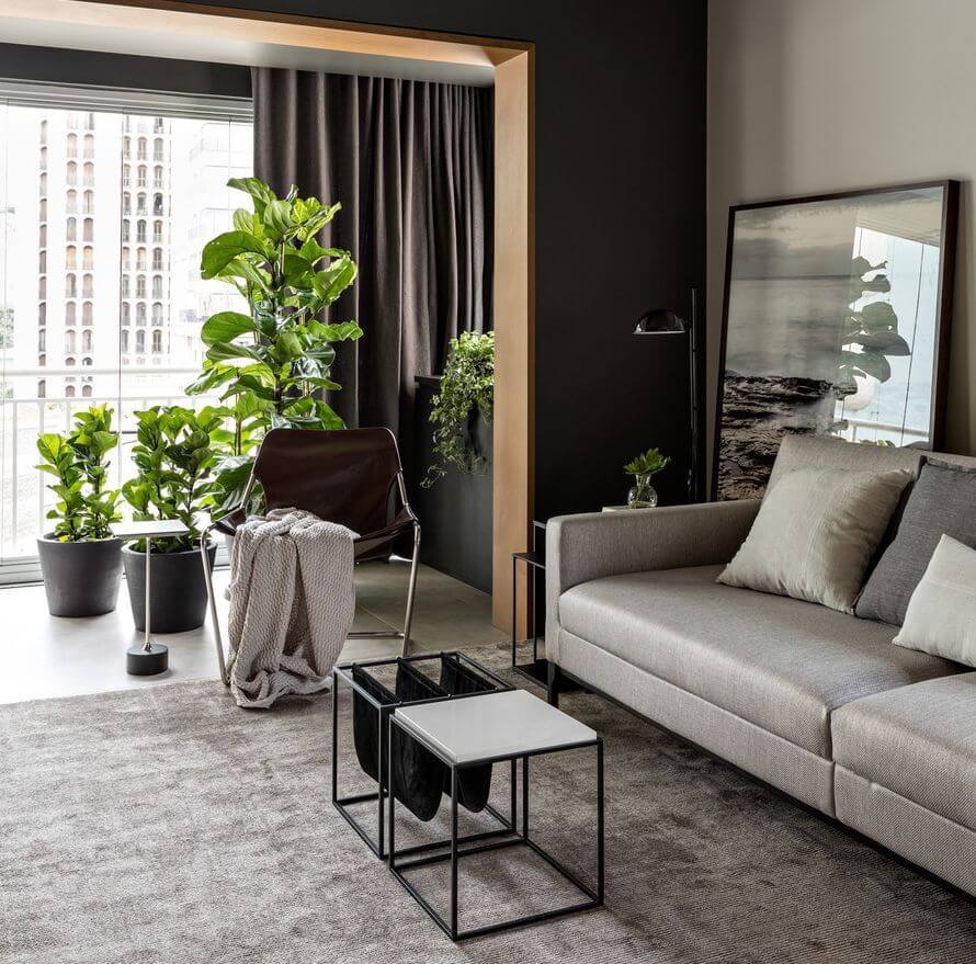 Брутальный интерьер квартиры в Сан-Паулу (70 кв. м)