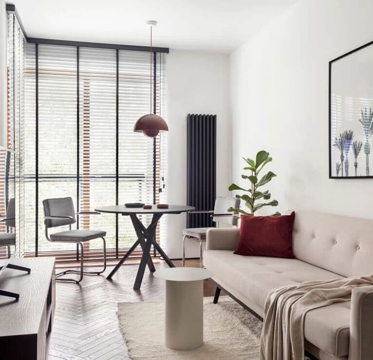 Маленькая квартира 34 м в пастельных тонах в Польше