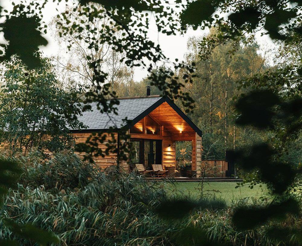 деревянный дом в лесу
