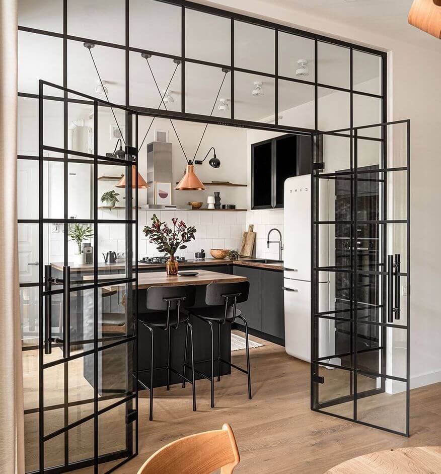 Уютная современная квартира с нотками индустриального стиля в Киеве