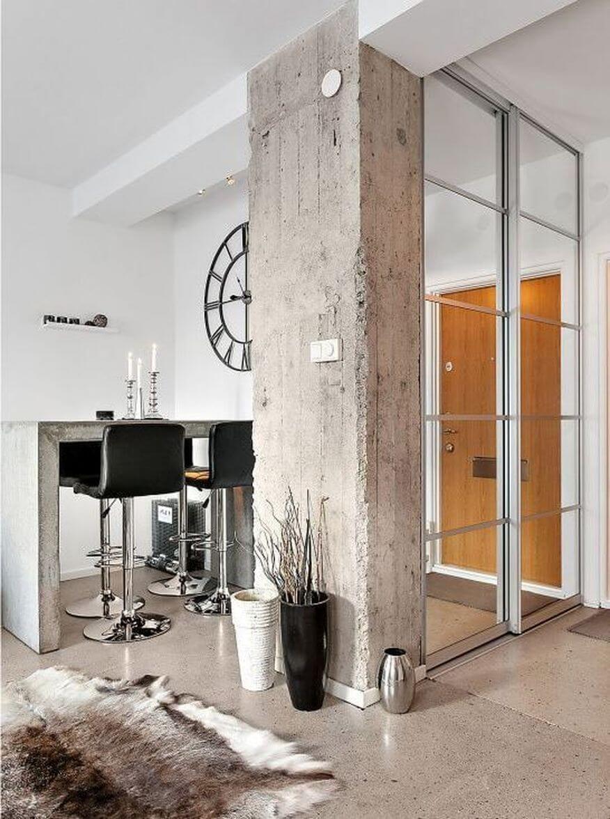 бетон в интерьере квартиры