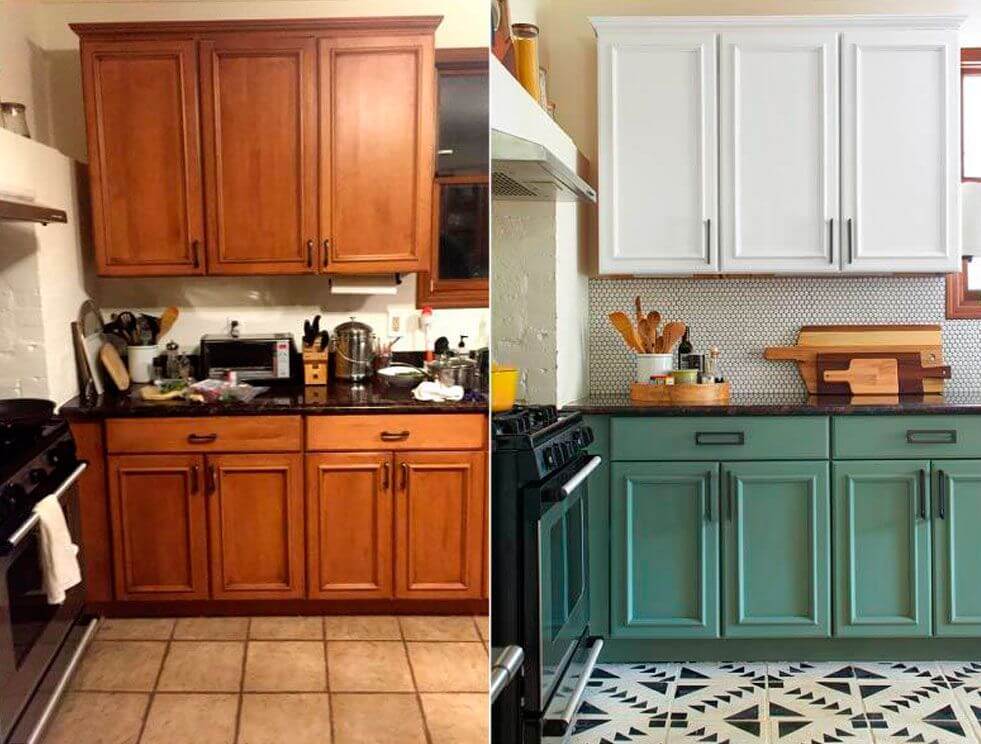 кухонный гарнитур до и после перекраски