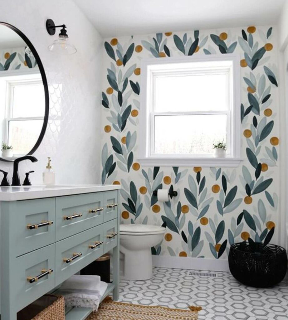 Обои в ванной комнате: 15 примеров