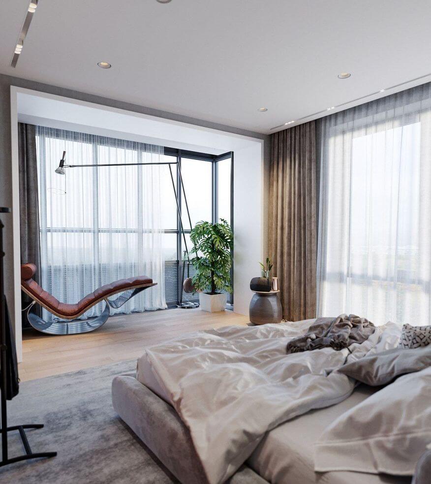 Спальни с панорамными окнами: 15 примеров