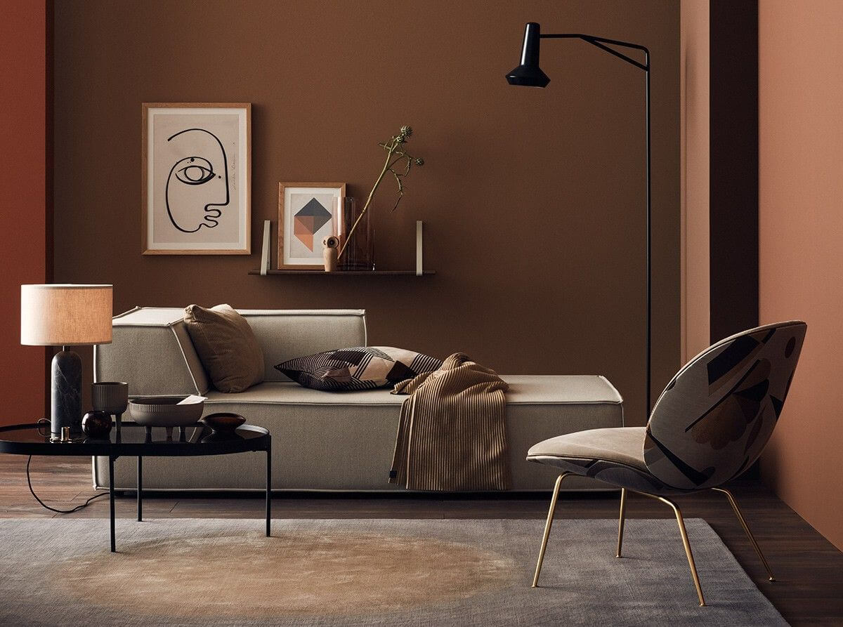 Стильный интерьер в теплых цветах