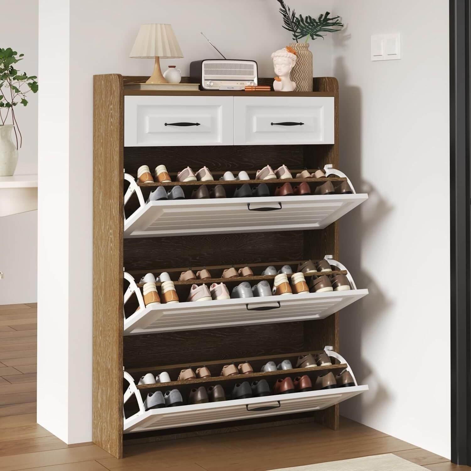 Обувница с откидывающимися дверками