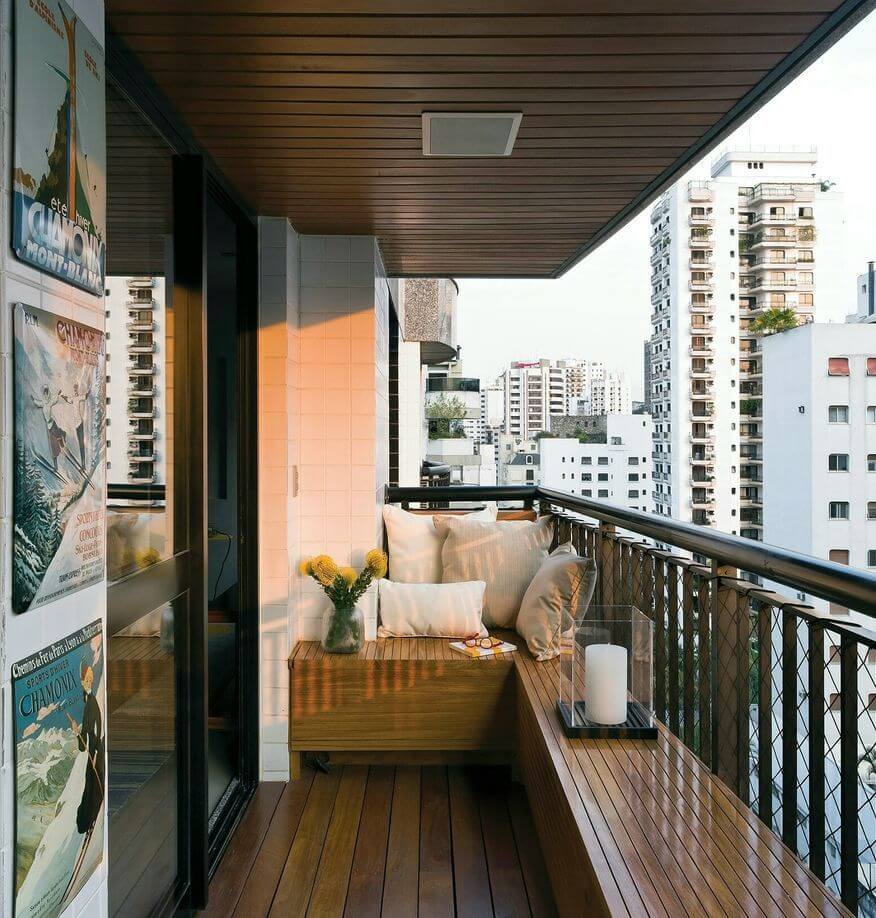 Деревянный потолок на балконе или лоджии: 15 примеров